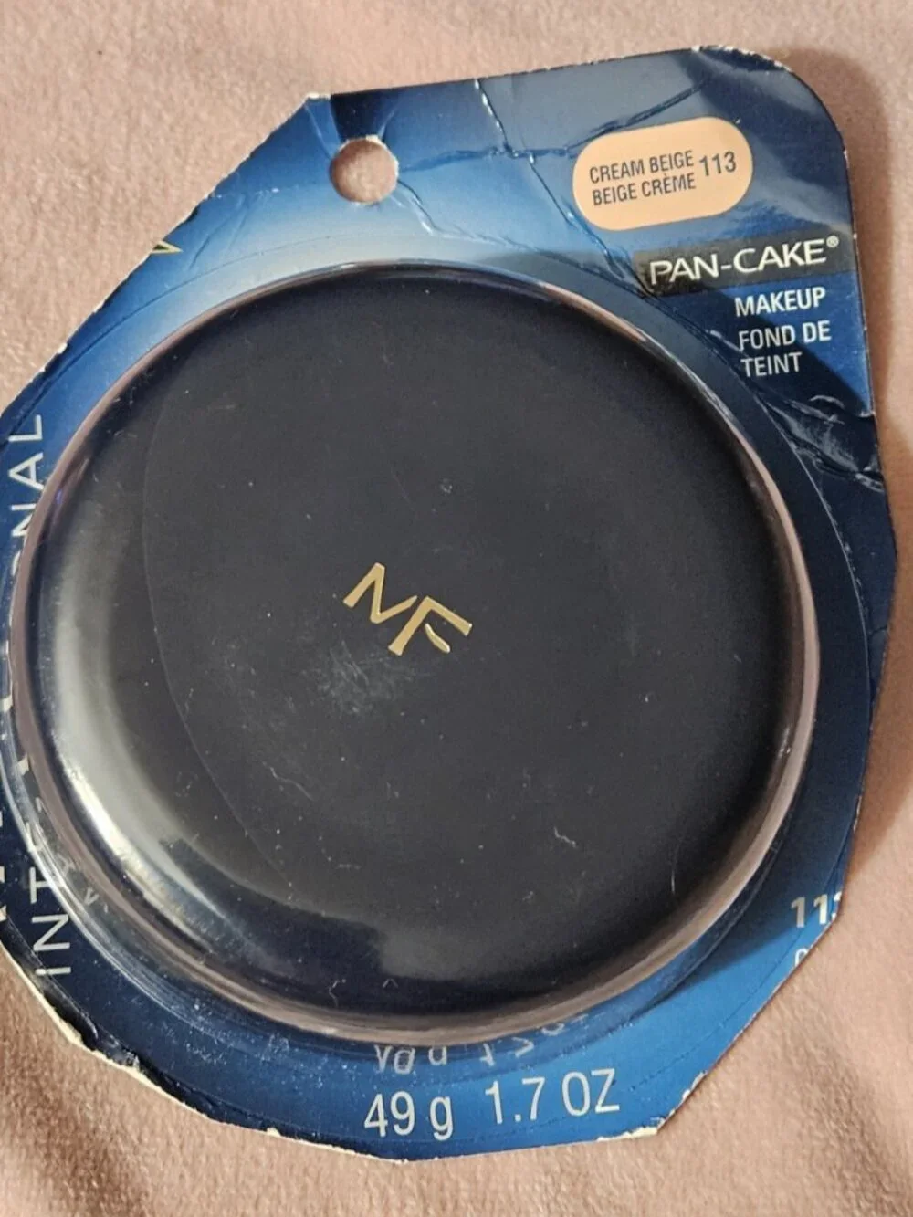 Vtg NIP Max Factor Pan-Cake Makeup 113 Cream Beige 1.7oz Water Activated
